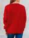 1970s 3D Christams Print Fluffy Knit Button Cardigan