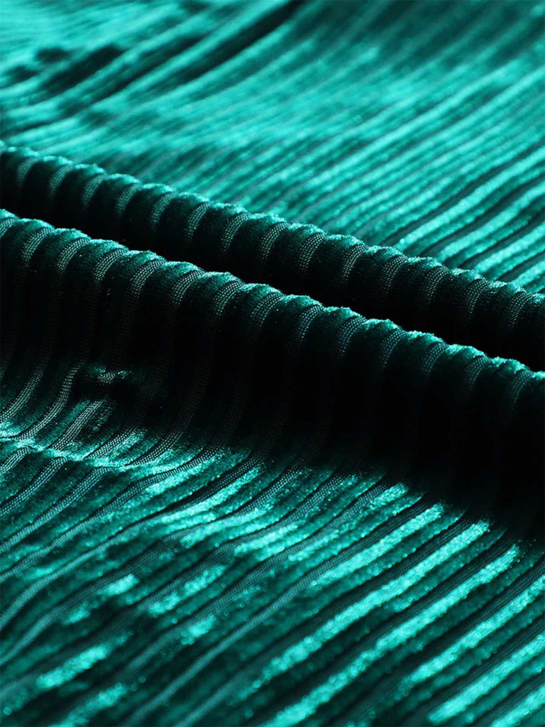 1960s Square Neck Puff Sleeve Velvet Babydoll Dress