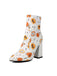Halloween Cartoon Print Chunky Heel Ankle Boots