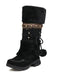 Vintage Faux Fur Pom-Pom Winter Snow Boots