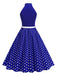1950s Bow Tie Neck Polka Dot Belted Dress