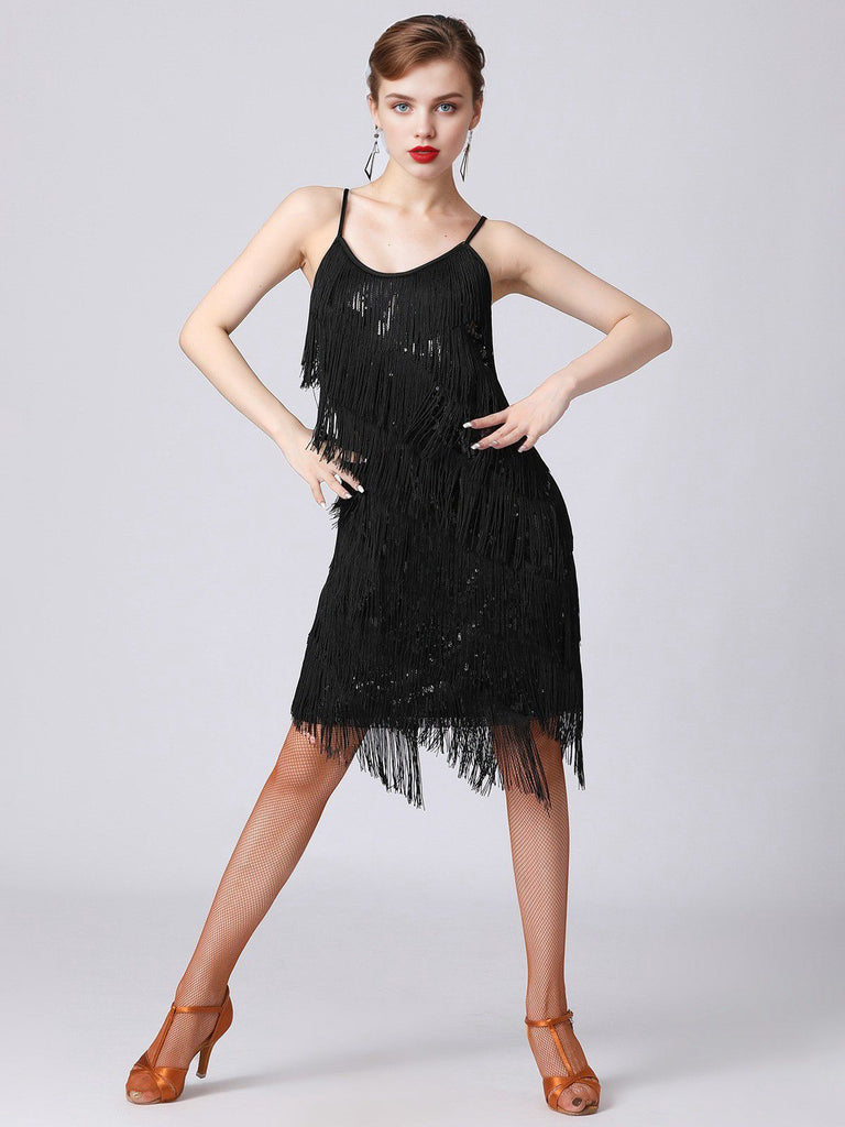 1920s Charleston Layered Tassel Straps Dress — the