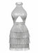 Silver 1920s Halter Sequin Fringe Cutout Party Dress - vintage dress, retro fashion, Gatsby party
