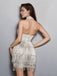 Silver 1920s Halter Sequin Fringe Cutout Party Dress - vintage dress, retro fashion, Gatsby party