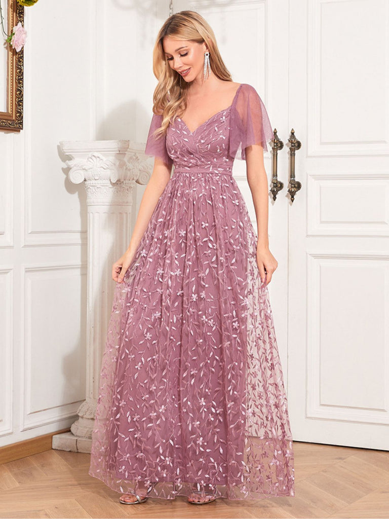 1920s Solid Sweetheart Neckline Embroidered Long Dress - vintage dress, retro fashion, Gatsby party