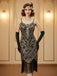 1920s Spaghetti Straps Sequined Tassel Flapper Dress - vintage dress, retro fashion, Gatsby party