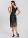 1920s V-Neck Symmetrical Pattern Tassel Sequined Dress - vintage dress, retro fashion, Gatsby party