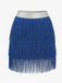 1920s Fringe Solid Elastic Waist Skirt - vintage skirt, retro style
