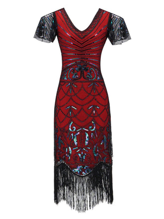 1920s Fringed Flapper Gatsby Dress, classic vintage style elegant retro fashion