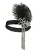 1920s Gatsby Feather Sequin Beaded Headpiece - vintage fashion, retro style