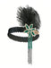 1920s Gatsby Feather Sequin Beaded Headpiece - vintage fashion, retro style