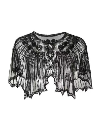 1920s Geometric Sequined Short Cape - vintage fashion, retro style