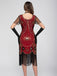 1920s Scoop Neck Sequin Fringe Flapper Dress - vintage dress, retro fashion, Gatsby party