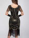 1920s Scoop Neck Sequin Fringe Flapper Dress - vintage dress, retro fashion, Gatsby party