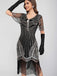 1920s Scoop Neck Sequin Tassels Charleston Dress - vintage dress, retro fashion, Gatsby party