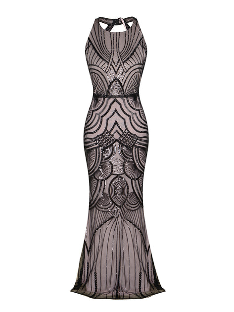 1920s Sequin Backless Formal Dress 1920s Sequin Backless Formal Dress