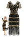 1920s Sequin Beaded Fringe Flapper Dress - vintage dress, retro fashion, Gatsby party