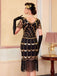 1920s Sequin Beaded Fringe Flapper Dress - vintage dress, retro fashion, Gatsby party