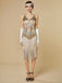 1920s Sequin Fringe Spaghetti Strap Flapper Dress - vintage dress, retro fashion, Gatsby party