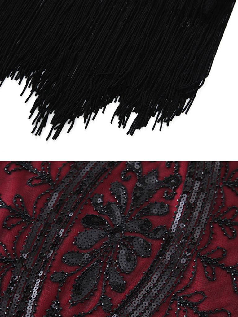 1920s Sequined Fringed Sleeveless Dress — vintage elegance for the modern woman