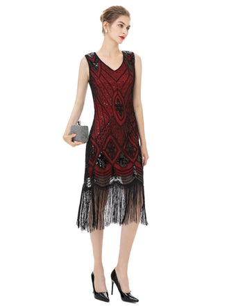 She slips into this 1920s Sequined Tassel Charleston Dress and suddenly it's a 1920s daydream