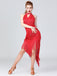 This 1920s Solid Beaded Fringed Hem Dress wraps her in 1920s elegance, one twirl at a time