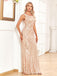 1920s Solid Round Neck Sequined Mermaid Dress — a 1920s silhouette that turns sidewalks into runways