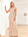 1920s Solid Round Neck Sequined Mermaid Dress: where 1920s romance meets her modern spirit