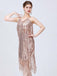 1920s V-Neck Fringe Solid Evening Tunic Dress - vintage dress, retro fashion, Gatsby party