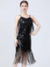1920s V-Neck Fringe Solid Evening Tunic Dress - vintage dress, retro fashion, Gatsby party