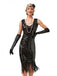 She slips into this 1920s V-Neck Sequined Fringe Evening Dress and suddenly it's a 1920s daydream