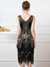 1920s V-Neck Sequined Tassel Flapper Sleeveless Dress: where 1920s romance meets her modern spirit