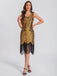 1920s V-Neck Symmetrical Pattern Tassel Sequined Dress — the kind of 1920s dress that makes strangers smile