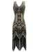 [US Warehouse] Dark Green 1920s Sequined Flapper Dress