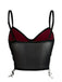 Wine Red 1970s Bat Spider Web Lace Camisole