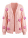 1930s 3D Daisy Long Sleeve Knit Cardigan - vintage fashion, retro style