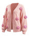 1930s 3D Daisy Long Sleeve Knit Cardigan - vintage fashion, retro style