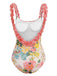 1930s 3D Floral Strap Backless One-Piece Swimsuit — because 1930s glamour never goes out of style