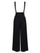 2PCS Black 1930s Stripes Tie Collar Blouse & Suspender Pants - vintage fashion, retro style, classic black