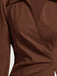 Coffee 1930s Lapel V-Neck Fitted Waist Lantern Sleeve Blouse - vintage fashion, retro style