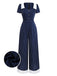 1930s Blue Striped Lapel Jumpsuit - vintage jumpsuit, retro fashion
