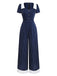 1930s Blue Striped Lapel Jumpsuit - vintage jumpsuit, retro fashion