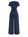 1930s Blue Striped Lapel Jumpsuit - vintage jumpsuit, retro fashion