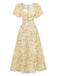 Yellow 1930s Butterfly Flutter Sleeve Chiffon Dress - vintage dress, retro fashion