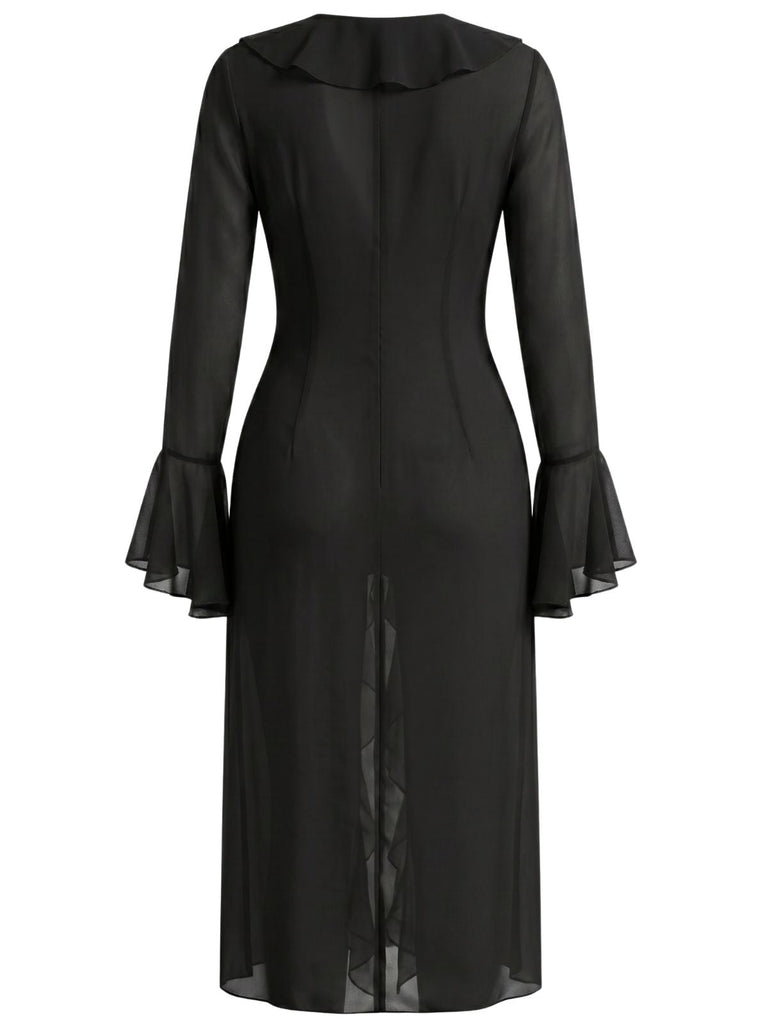1930s-Chiffon-Sheer-Ruffle-Bell-Sleeve-Cover-Up, vintage, retro