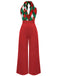 1930s Christmas Plaid Lace Patchwork Jumpsuit — vintage elegance for the modern woman