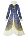 Blue 1930s Stand Collar Madame Morrible Stardust Coat - vintage fashion, retro style