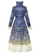 Blue 1930s Stand Collar Madame Morrible Stardust Coat - vintage fashion, retro style