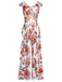 She finds her 1930s story in this 1930s Cold Shoulder Floral Jumpsuit