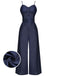 Navy Blue 1930s Cowboy Solid Strap Jumpsuit, vintage romper, retro jumpsuit - perfect for women who love vintage and retro fashion